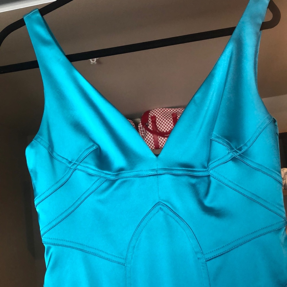 David Meister Aqua Evening Gown/ Prom Dress
